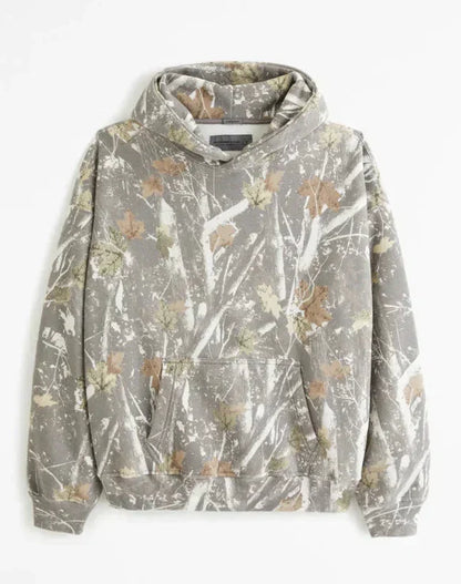 Women's maple leaf camouflage printed hoodie