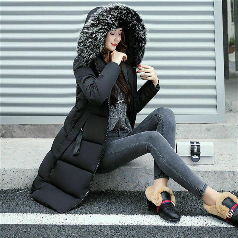 Faux Fur Collar Hooded Down Jacket