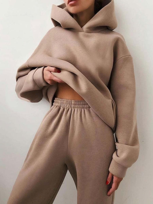 Oversized Soft Fleece Hoodie Sweatpants Set