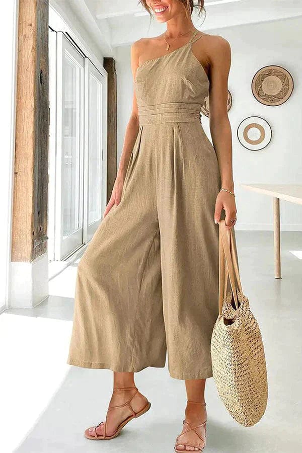 Lightweight Fitted One Shoulder Jumpsuit 