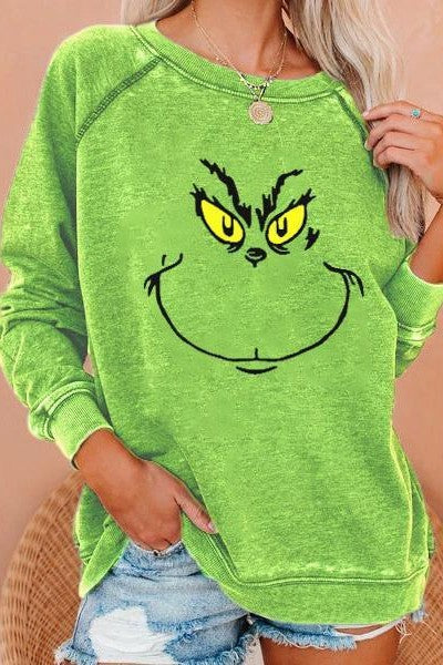 Graphic Print Relaxed Fit Crew Neck Sweatshirt 
