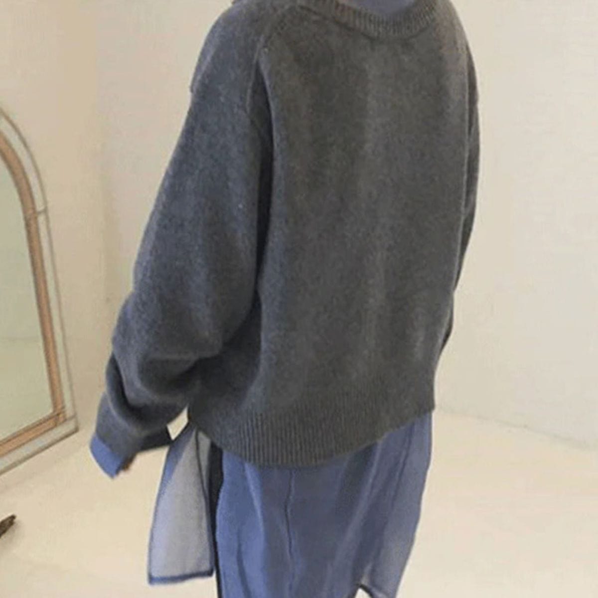 Irregular design sweater cardigan for women