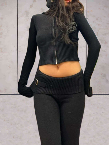 Stylish 2-piece hooded set for women