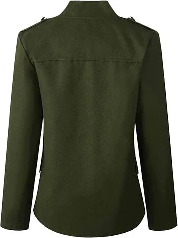 Women's military-inspired buttoned jacket