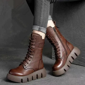 Women's thick-soled vintage boots