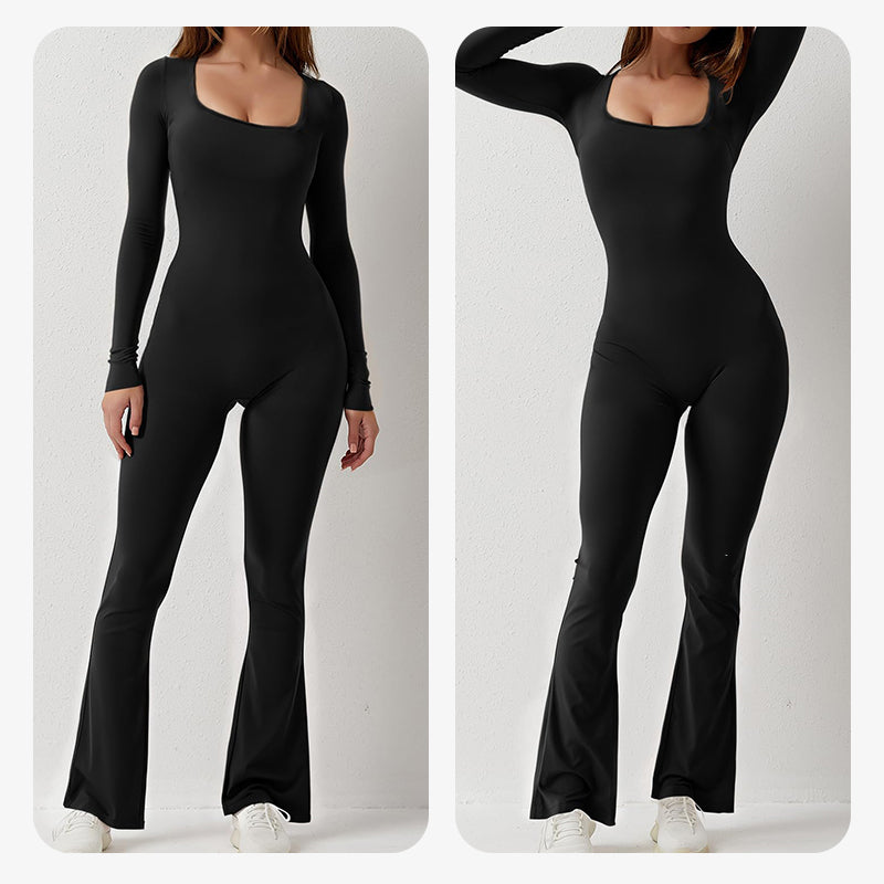 Women's long sleeve wide leg jumpsuit