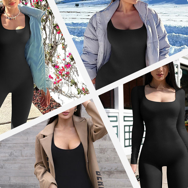 Women's long sleeve wide leg jumpsuit