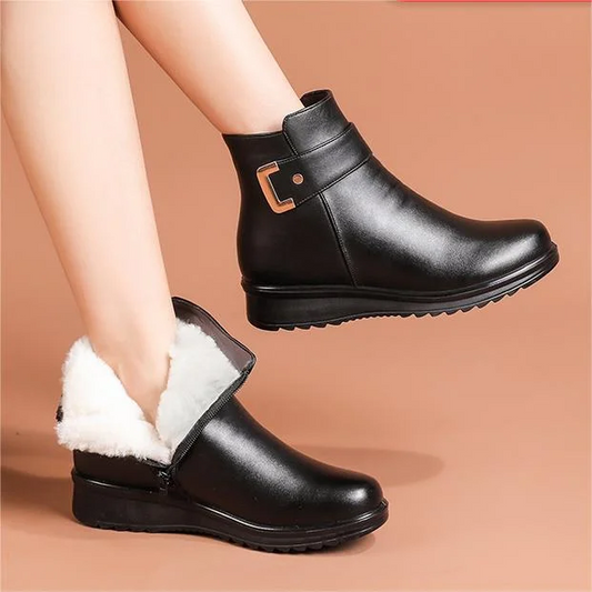 Warm Non-Slip PU Leather Winter Boots