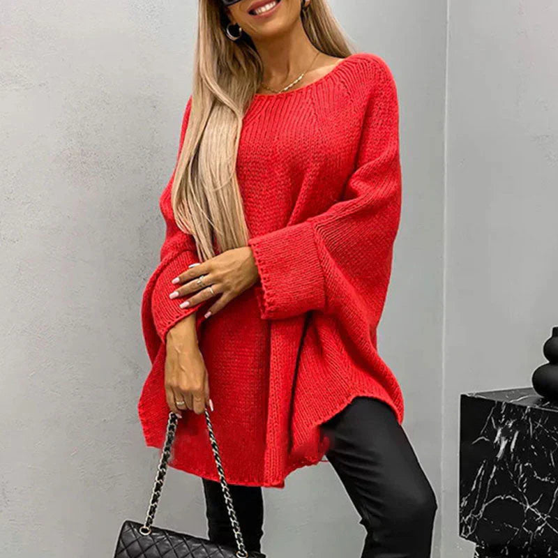 Oversized Wool Blend Chunky Knit Sweater 