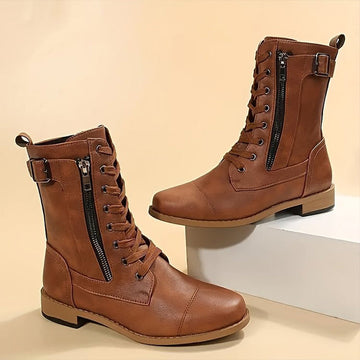 Women's thick-soled low heel mid-rise winter boots