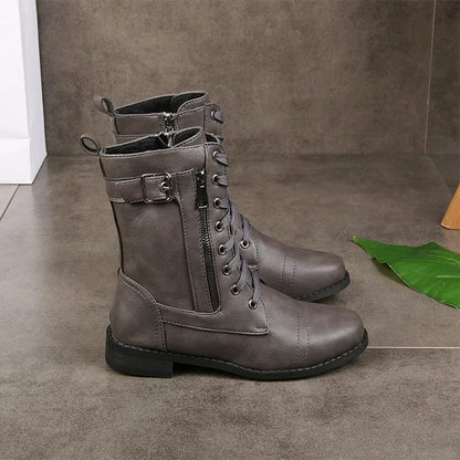 Women's thick-soled low heel mid-rise winter boots