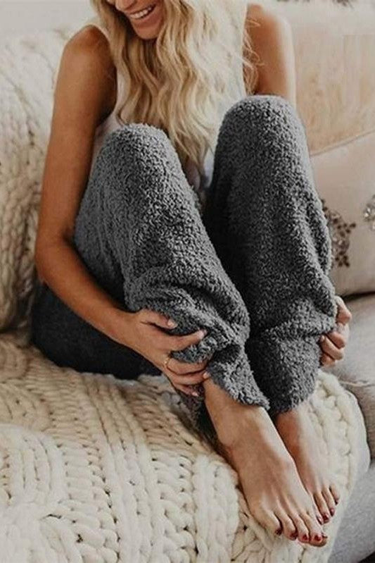 Plush Relaxed Fit Fleece Lounge Pants 