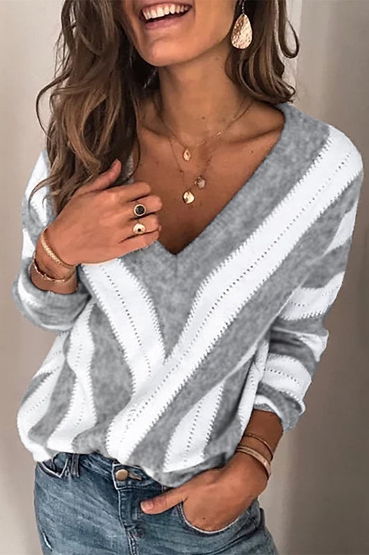 Soft Knit Relaxed Fit Striped Sweatshirt 
