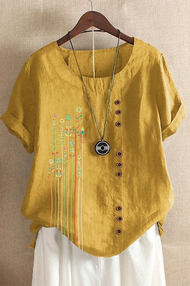 Breezy Floral Print Relaxed Fit T-Shirt