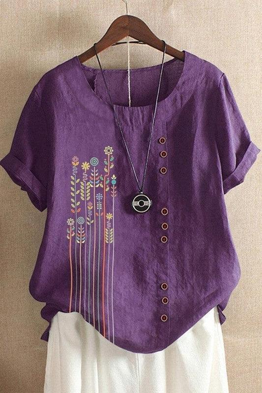 Breezy Floral Print Relaxed Fit T-Shirt