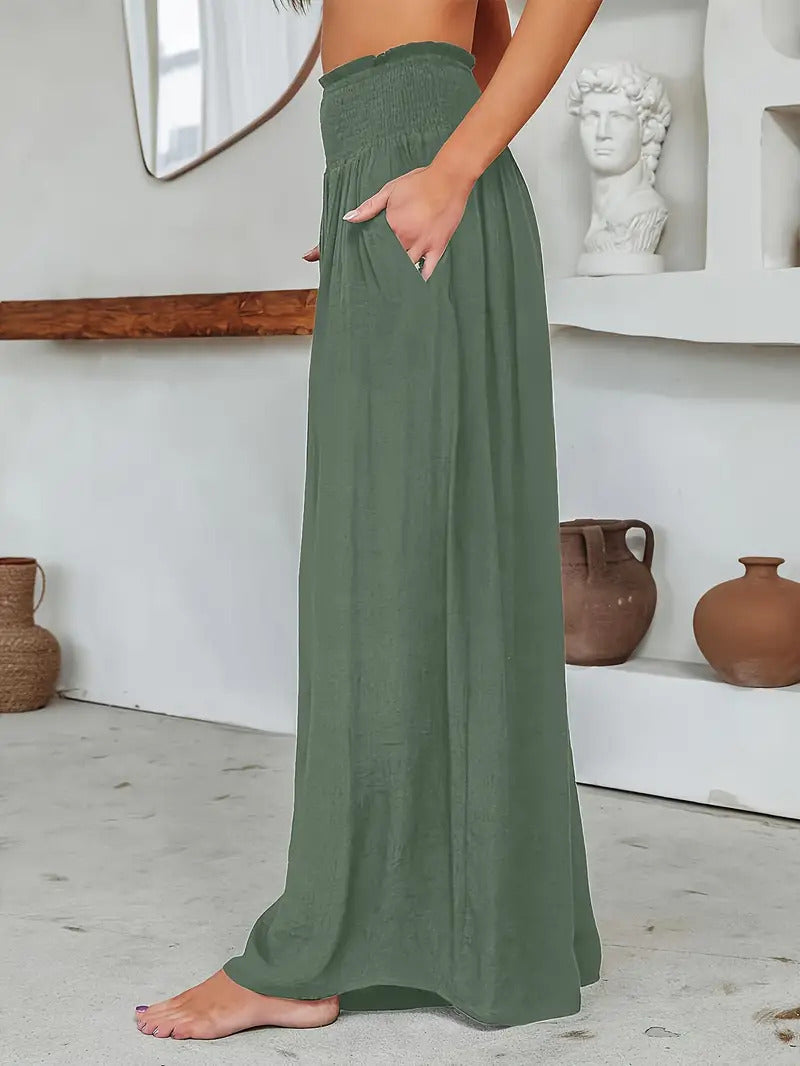 Women's casual loose trousers with elastic waistband