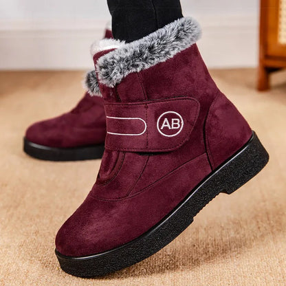 Women's waterproof winter snow boots with front lace