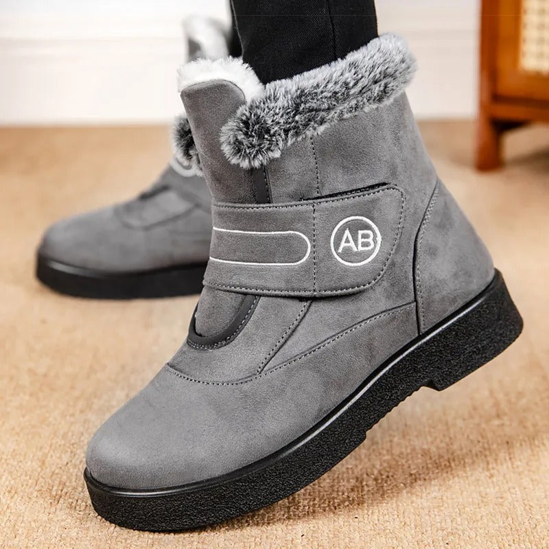 Women's waterproof winter snow boots with front lace