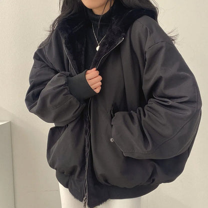 Women's two-sided hooded jacket