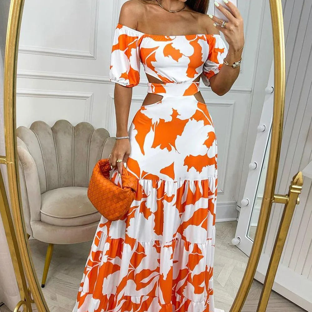 Off-the-Shoulder Lace Cutout Dress