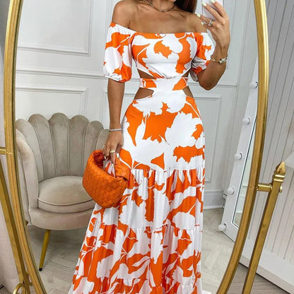 Off-the-Shoulder Lace Dress with Cutouts for Women