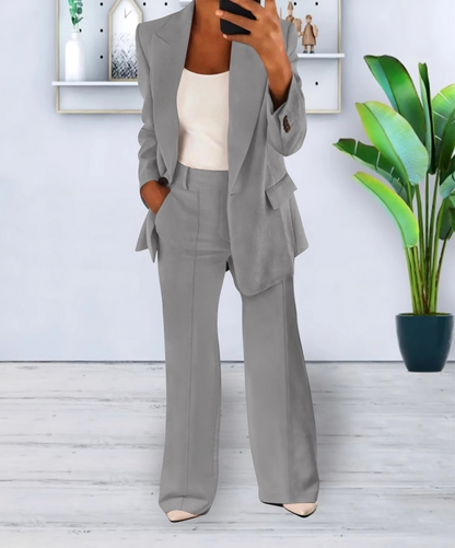 Women's slim lapel suit and pants set