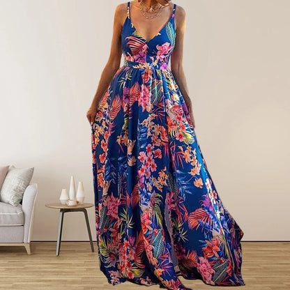 V-Neck Printed Dress for Women – Lightweight Casual Outfit