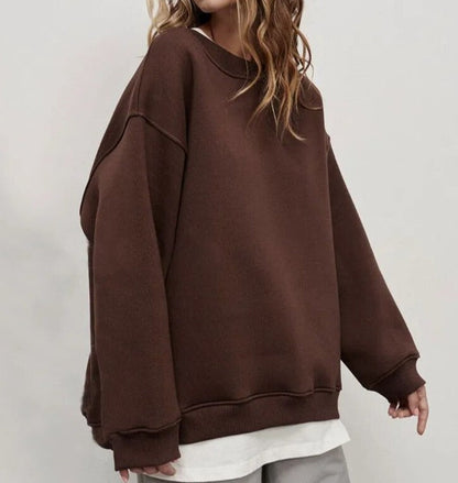 Women’s Oversized Sweatshirt – Cotton Blend – Crewneck – Long Sleeve Casual Fit