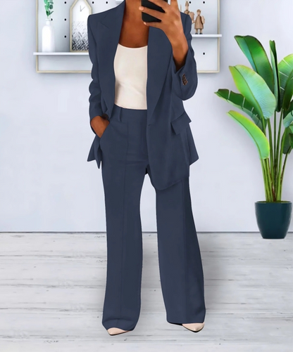 Women's slim lapel suit and pants set