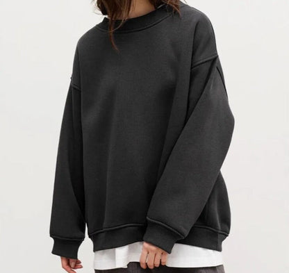 Women’s Oversized Sweatshirt – Cotton Blend – Crewneck – Long Sleeve Casual Fit