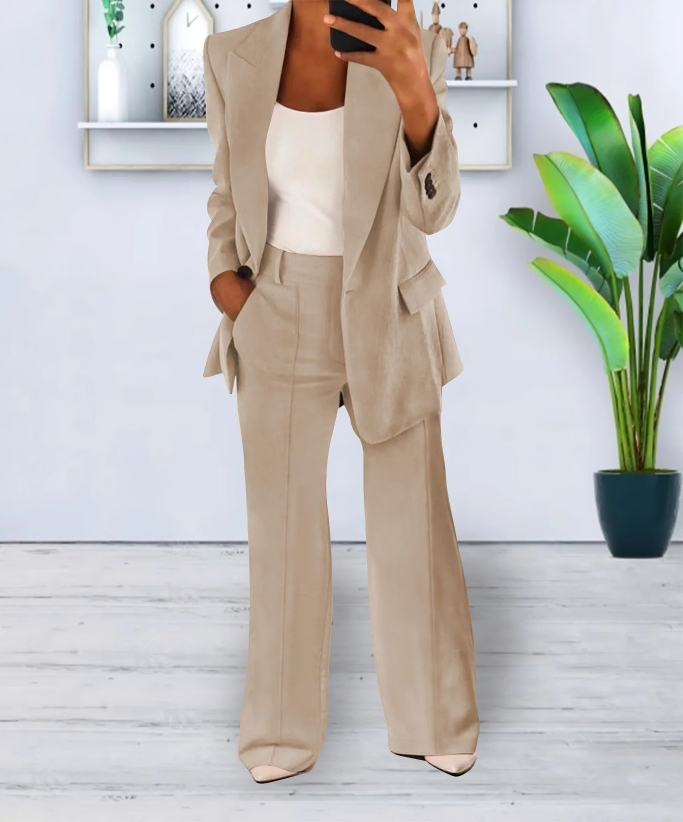 Women's slim lapel suit and pants set