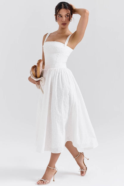 Elegant Vintage Midi Dress for Women