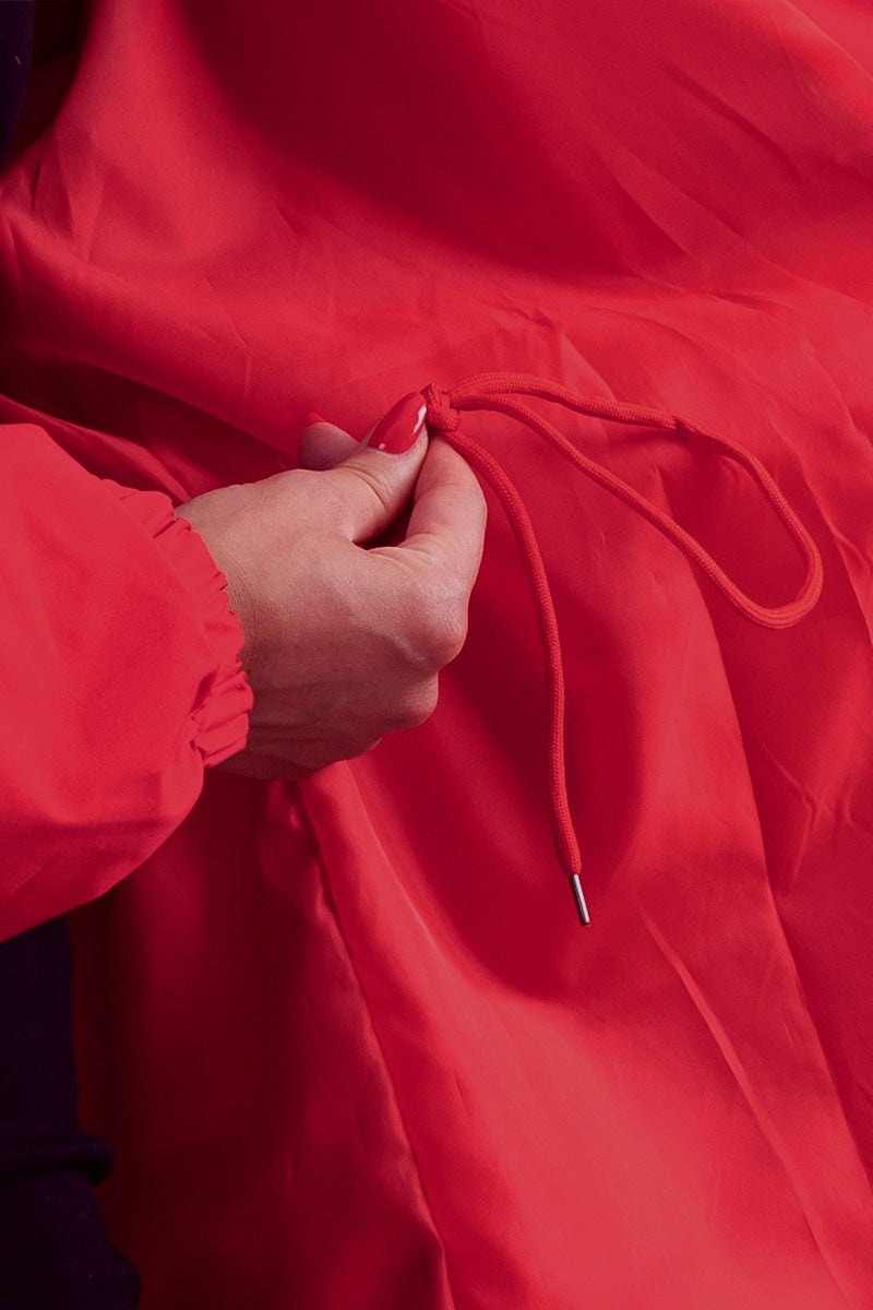 Hooded Casual Mid-Length Windbreaker Jacket