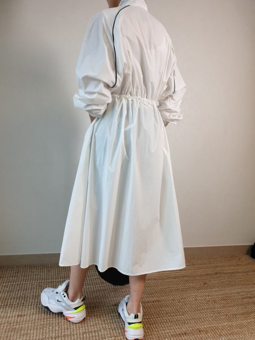 Women's oversize high collar warm long jacket for autumn and winter