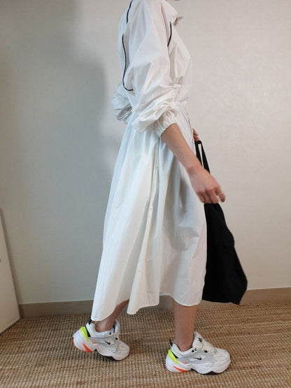 Women's oversize high collar warm long jacket for autumn and winter