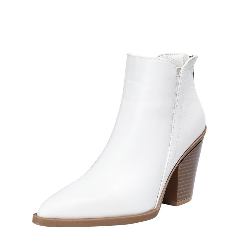 Women's pointed-toe block heel ankle boots