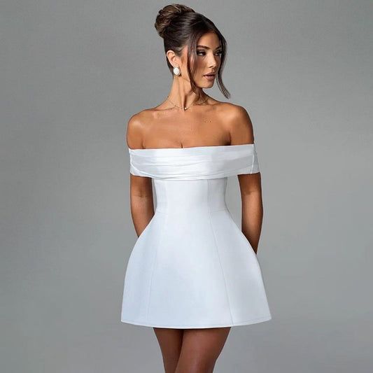 Lightweight Off-Shoulder A-Line Mini Dress