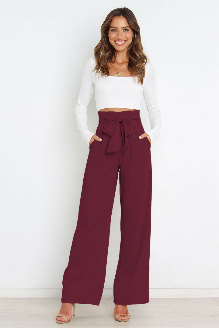 Women's stylish elegant wide leg trousers