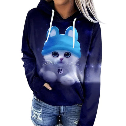 Women’s Hoodie – Relaxed Fit – Artistic Print – Soft Cotton Feel – Kangaroo Pocket