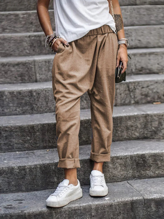Linen Lightweight Loose Fit Harem Pants