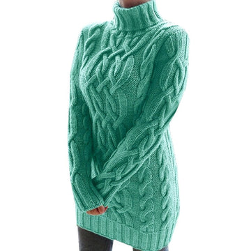 Women's cozy and warm stylish knitted turtleneck sweater