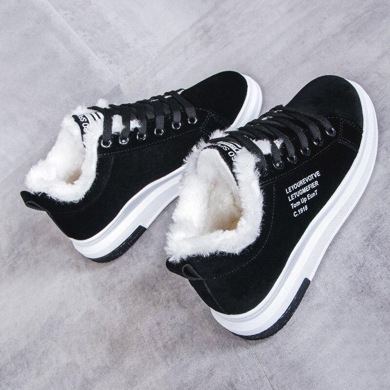 Women's faux fur lace-up ankle shoes