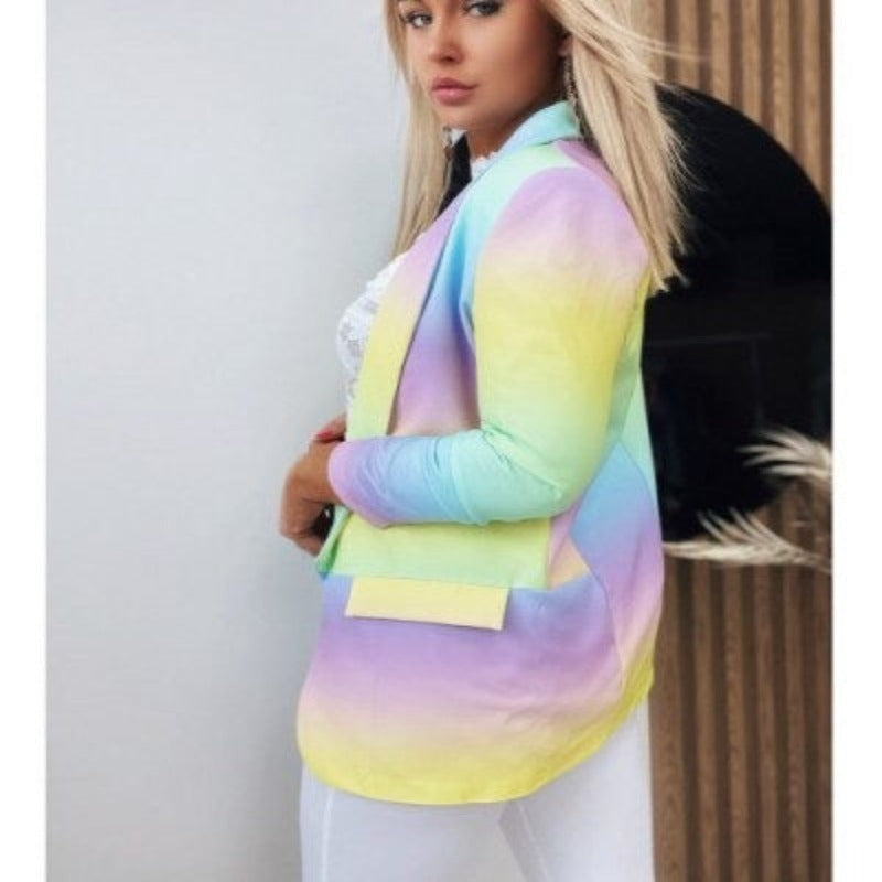 Women's pastel gradient professional slim suit jacket