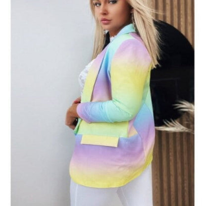 Women's pastel gradient professional slim suit jacket