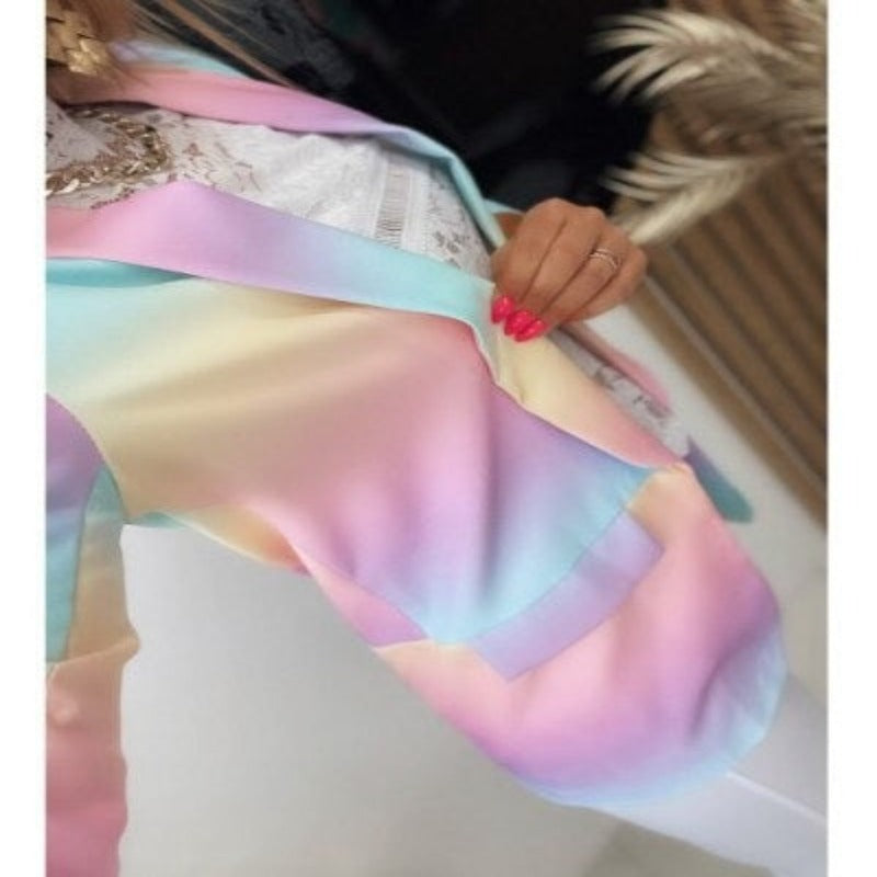 Women's pastel gradient professional slim suit jacket