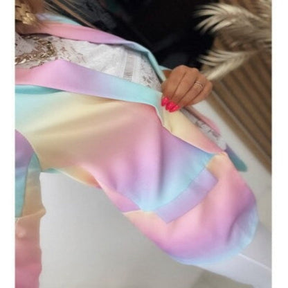 Women's pastel gradient professional slim suit jacket
