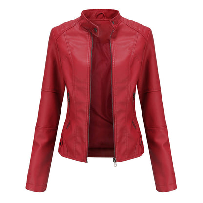 Women's casual leather jacket