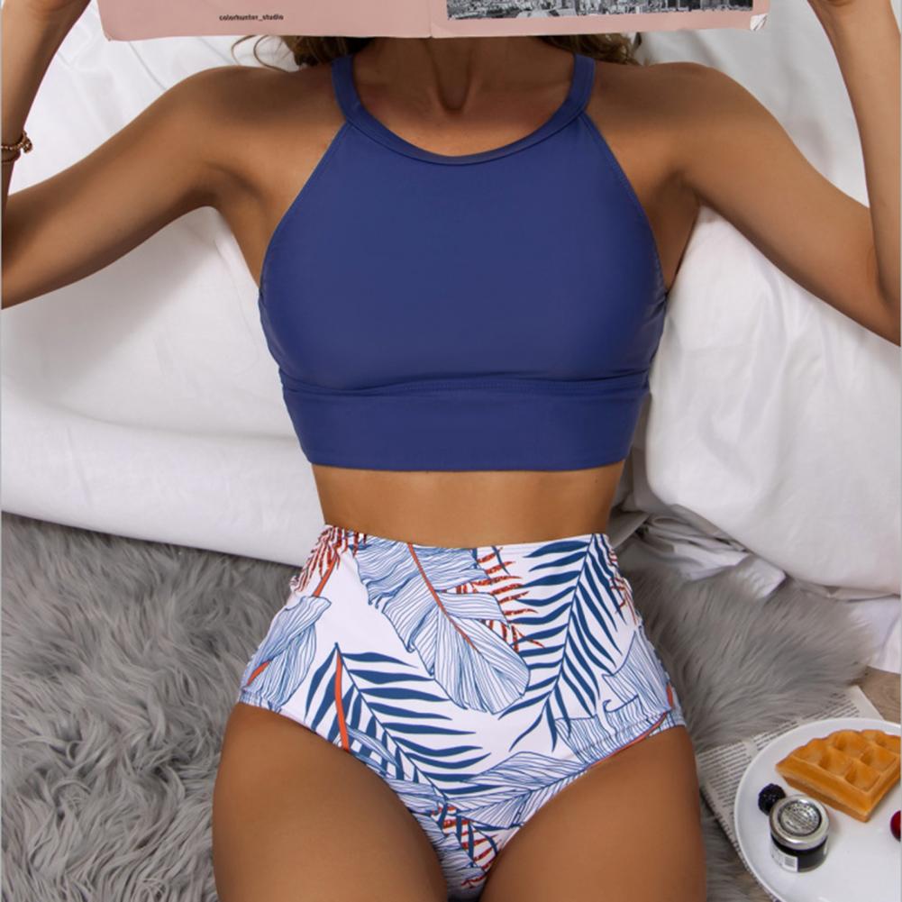 Women’s High-Neck Bikini Set - High-Waisted Bottom - Sporty & Supportive Fit