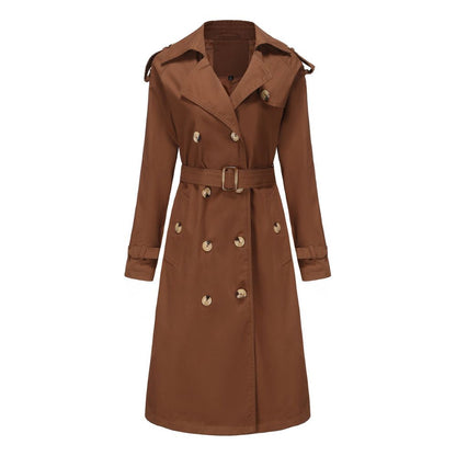 Women's long waist windbreaker fashion coat