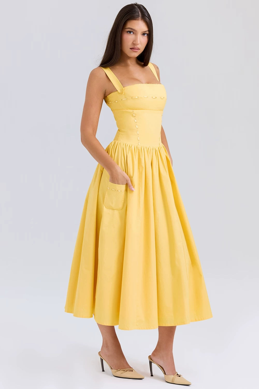 Elegant Vintage Midi Dress